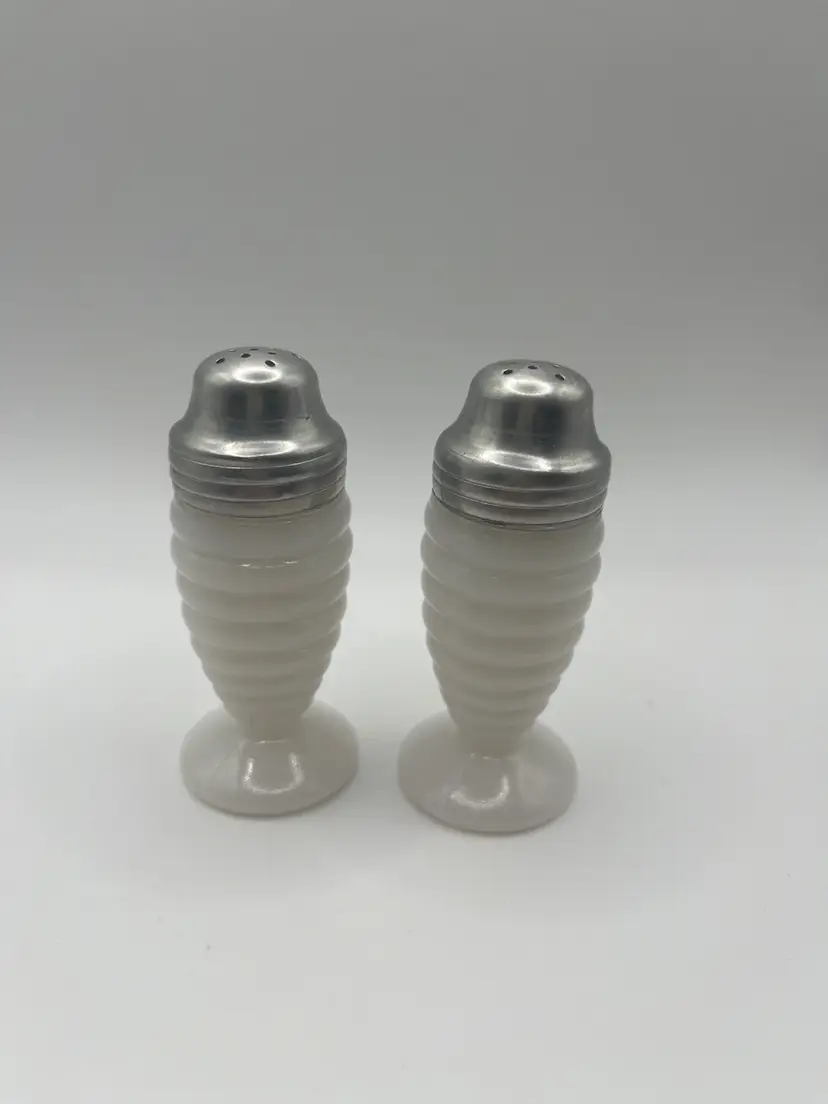 Vintage Anchor Hocking Milk Glass Salt And Pepper Shakers
