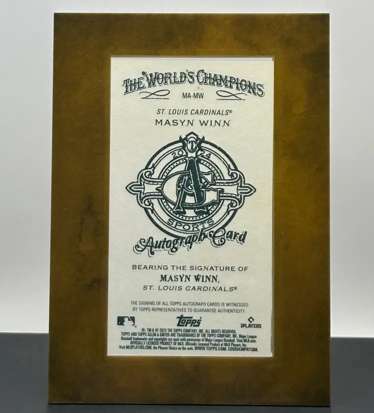 Masyn Winn Topps Allen & Ginter Mini Framed Autograph (RC)