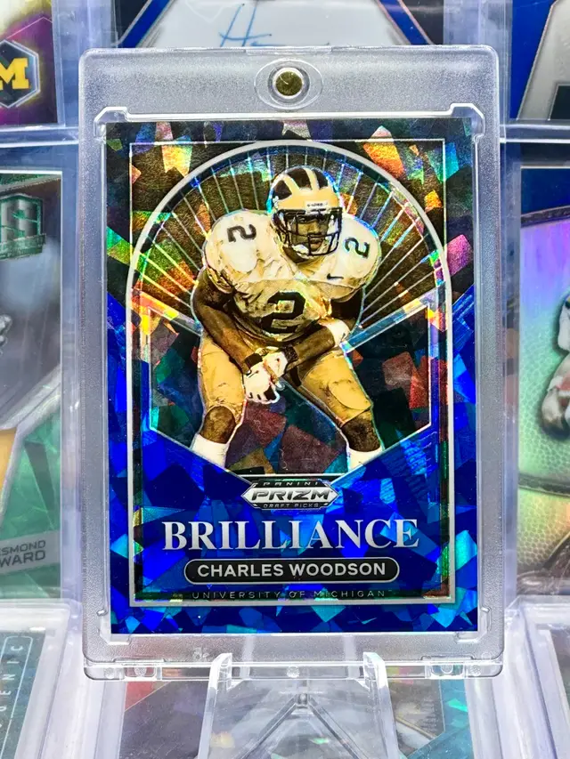 Charles Woodson 2023 Prizm Blue Cracked Ice /99 COLOR MATCH Michigan Wolverines