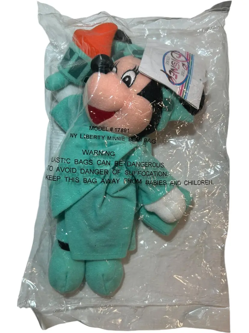Disney Store Bean Bag Plush Liberty Minnie Mouse NIB Sealed