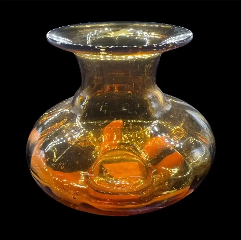 Amber glass vase