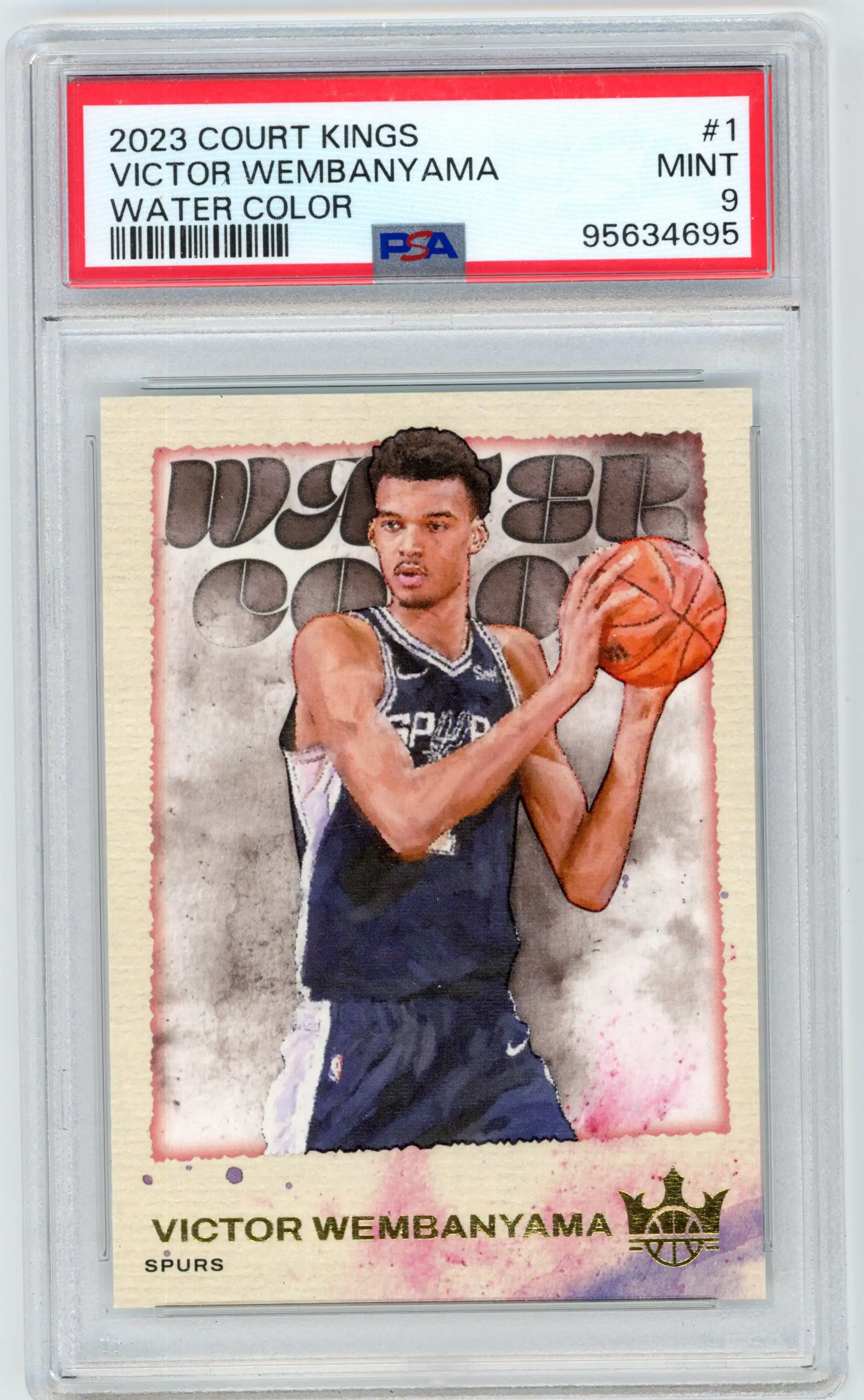 2023 Court Kings VICTOR WEMBANYAMA #1 RC Rookie Water Color SPURS PSA 9 MINT