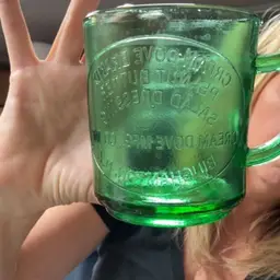 Green Cream Dove Measuring Cup