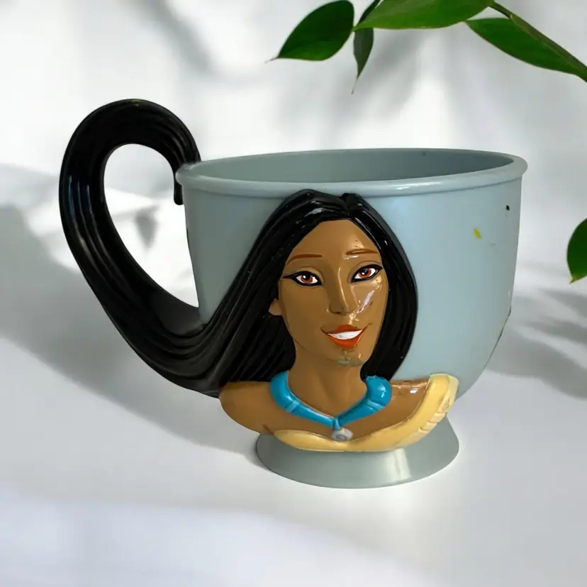 Walt Disney's World on Ice Pocahontas Souvenir Cup Vintage 90s Hair Handle RARE