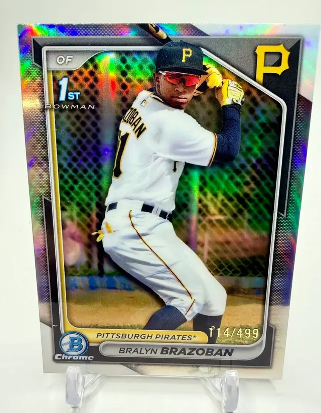 2024 Bowman Chrome #BCP-224 Bralyn Brazoban Prospects Refractor /499 Pirates 1st