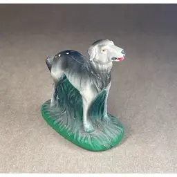 Chalkware Farm Dog Animal Figurine Cottage Farmhouse Carnival Toy Prize