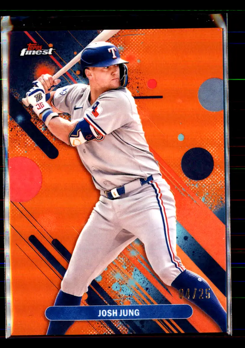 Josh Jung #/25 2025 Topps Finest Orange Refractor #25 - (113) - Texas Rangers