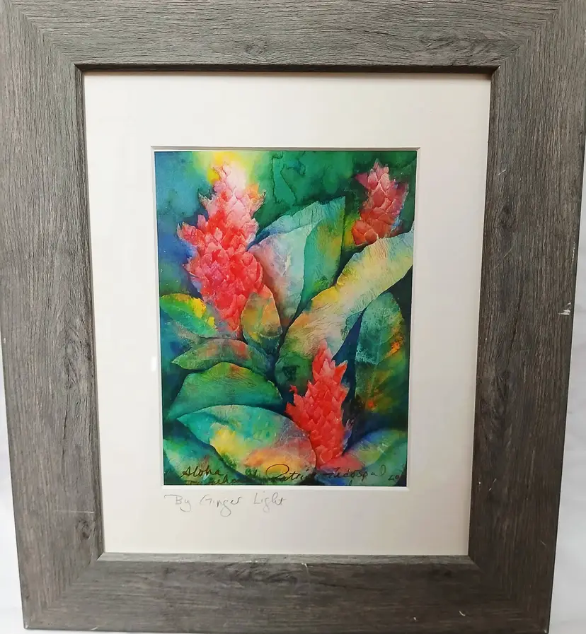 Framed Watercolor Floral Art by Ginger Light  Artist  Patrice Federspiel