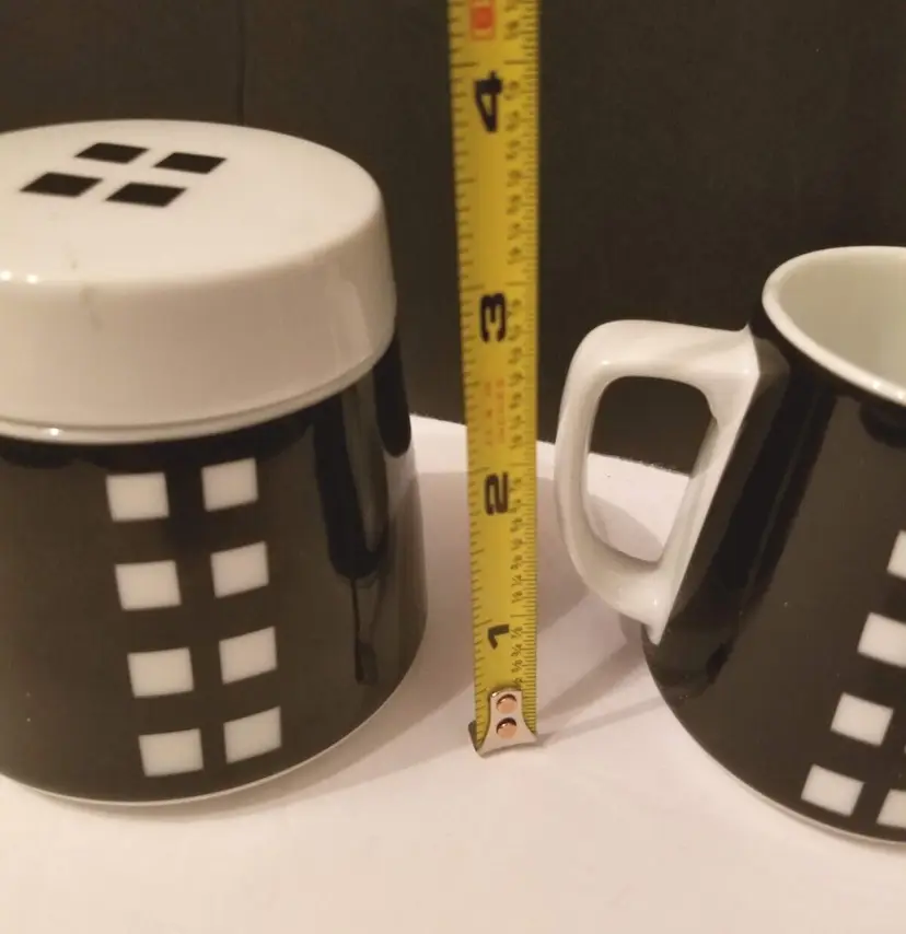 Studio Nova Cubic Escape White Black Sugar Bowl & Creamer