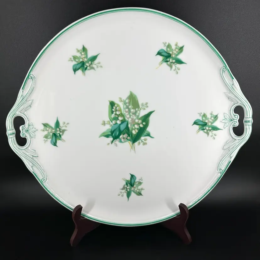 Large Bell Flower Vanity Tray Marked “BL”