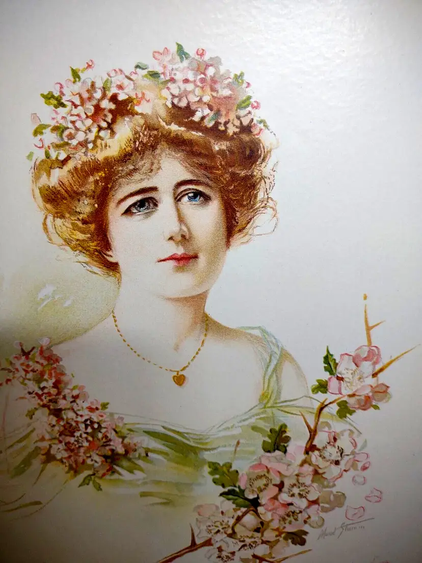 Ellen Terry Victorian Art Print Flower Women Eminent Actresses 1904 Maud Stumm