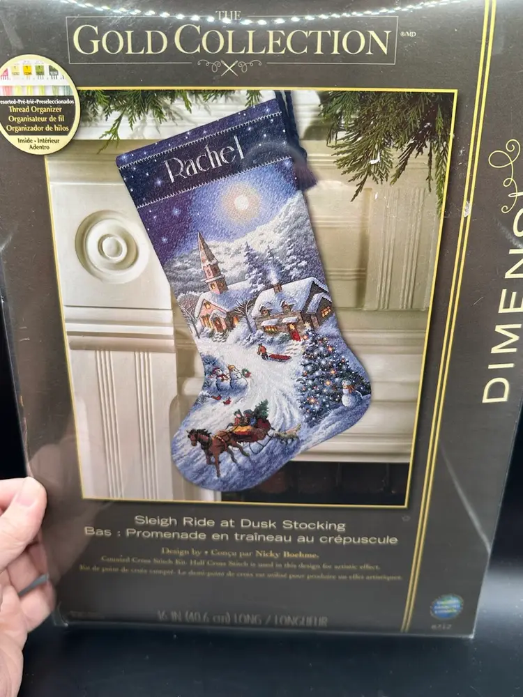 Cross Stitch Kit ~ Sleigh Ride At Dusk Christmas Stocking