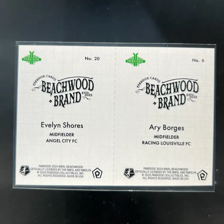 Ary Borges & Evelyn Shores 2025 Parkside Beachwood Brand Beachwood Squared Soccer Card