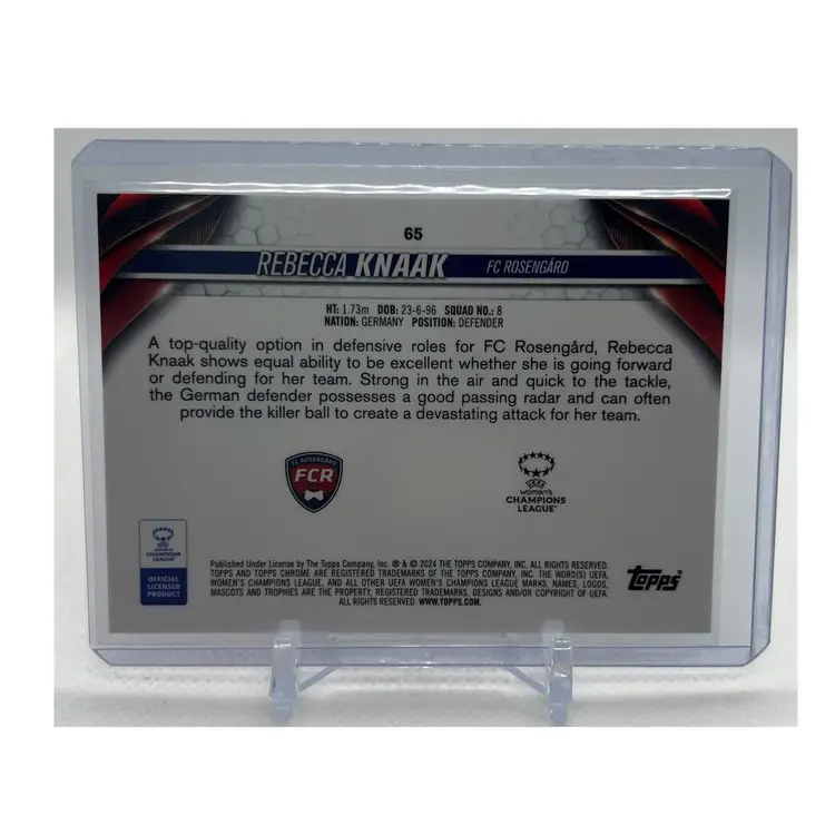 2023-24 Topps Chrome UWCL #65 Rebecca Knaak - Pink Refraactor /199