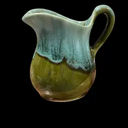 Vintage Green Drip Glaze Creamer