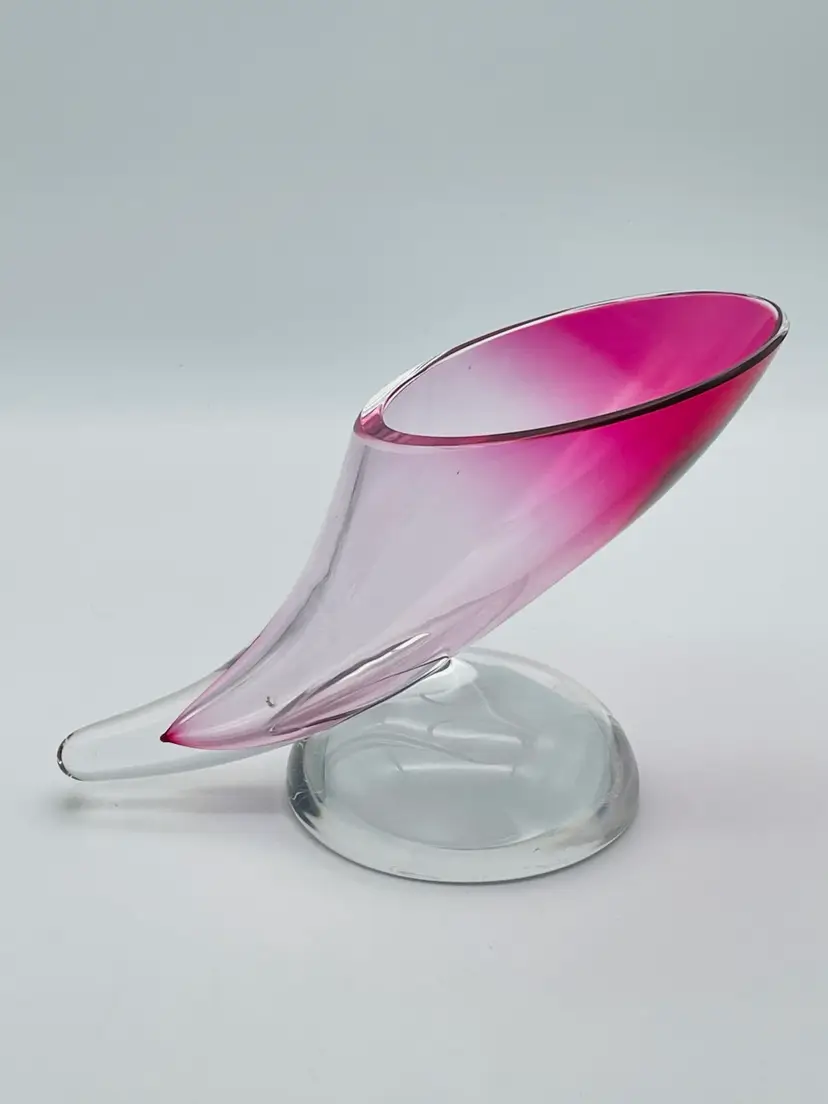 Val Saint Lambert Pink Horn Vase