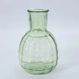 Anchor Hocking Green Block Optic Decanter Uranium Glass