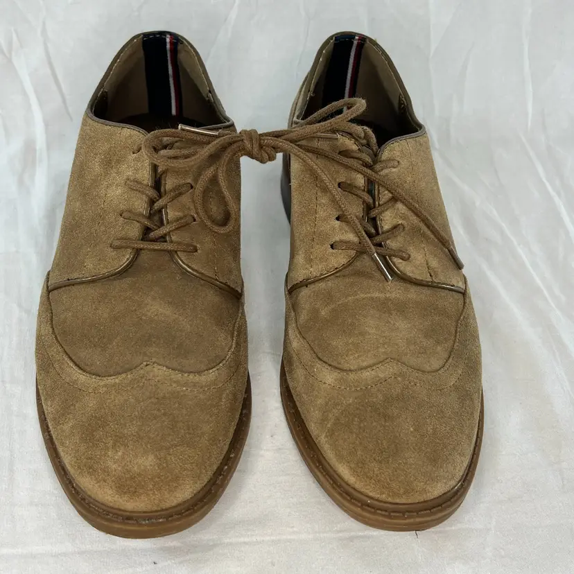 Men's Tan Suede Oxford Dress Shoes Sz 8.5