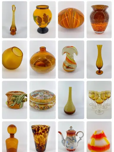 🧡💛🤎All Things Amber~Orange~Gold & Brown~Tons Of Glass~Some Pottery~And A Little Jewelry🧡🤎💛