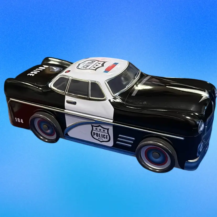 The Silver Crane Company Retro Police Car Cookie Tin