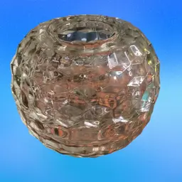 12. Vintage Homco Clear Glass Globe Fairy Lamp Light Candle Holder Cubist