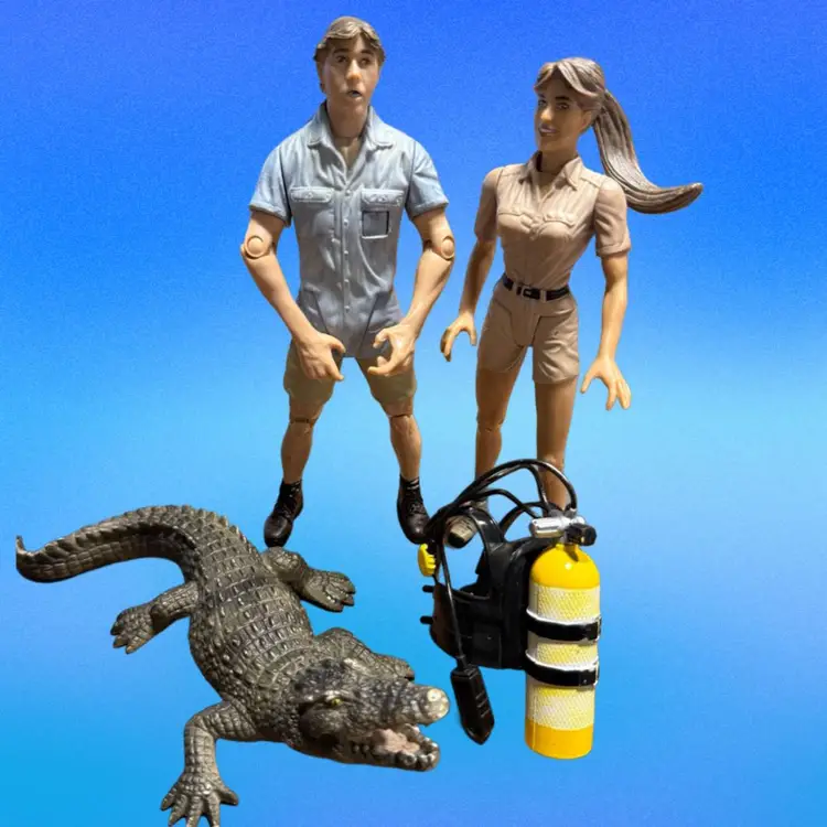 Crocodile Hunter Steve & Terry Irwin 6" Figures With Alligator And Scuba Gear