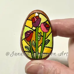 2165 Painted Stone Fridge Magnet