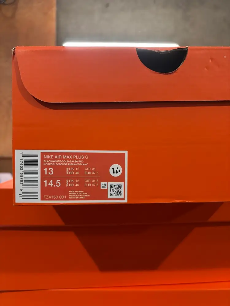 Nike Air Max Plus G Golf Shoes - Black/White, Size 13