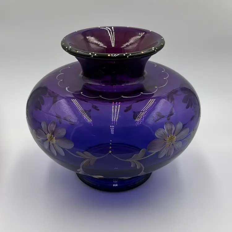 Fenton Royal Purple Colonial Scroll Vase, Historic Collection