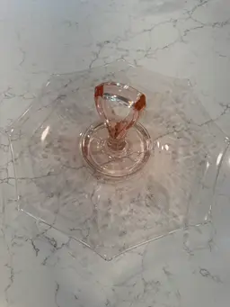 Pink Depression Glass Serving Plate