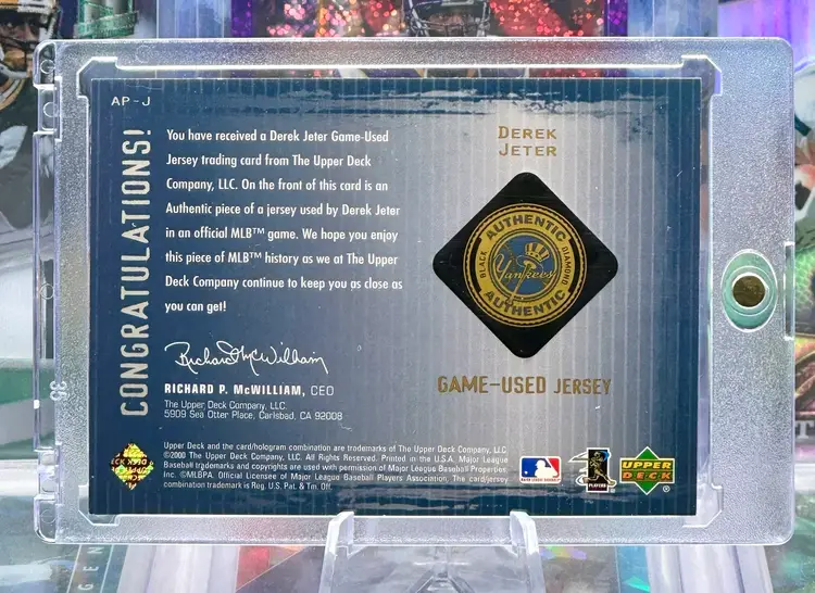 Derek Jeter 2000 Upper Deck GAME USED Jersey Patch Black Diamond SP New York Yankees
