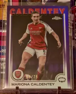 Mariona Caldentey 2024/25 Topps Chrome UWCL Purple /75 Arsenal Spain Soccer Card