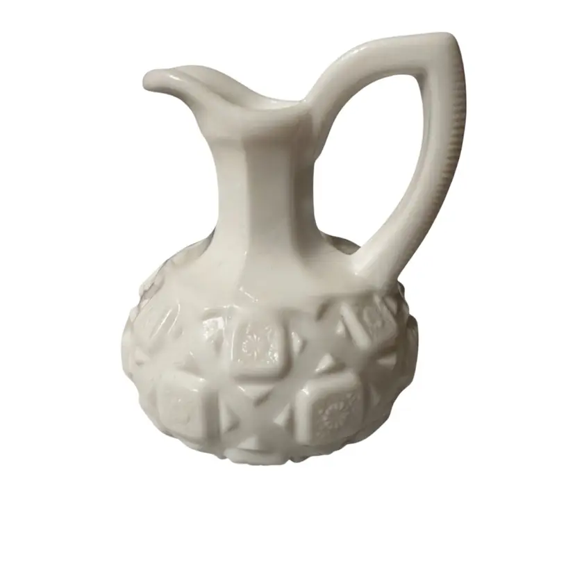 Vintage Westmoreland "Old Quilt" pattern milk glass cruet