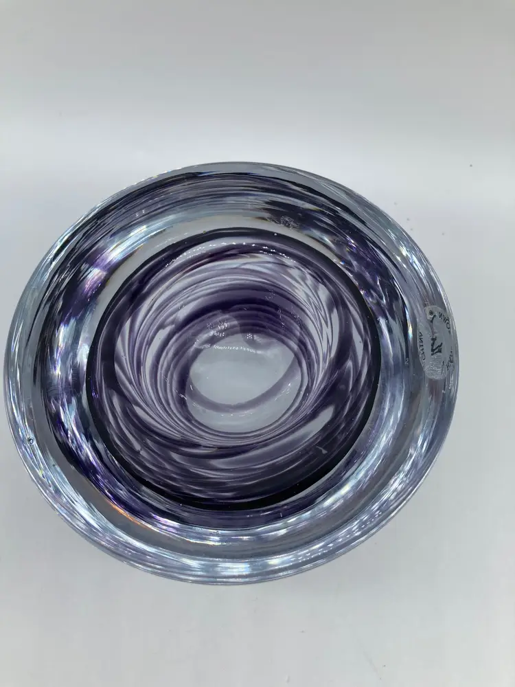 Purple Swirl Art Glass Bowl, Artland China Glass