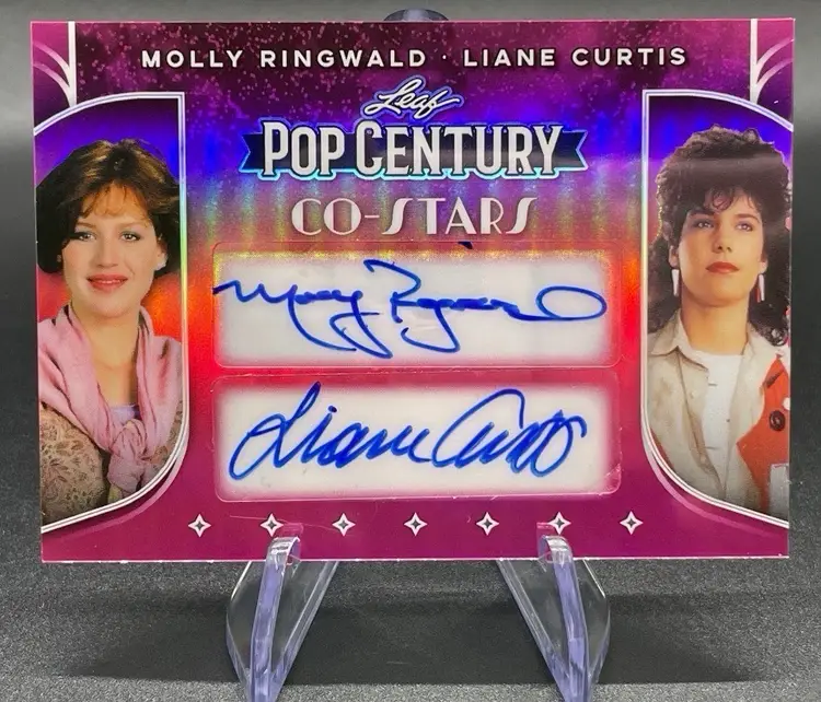 2025 Leaf Pop Century Co-Stars Molly Ringwald Liane Curtis Dual Auto 5/5 Pink Bookend SSP