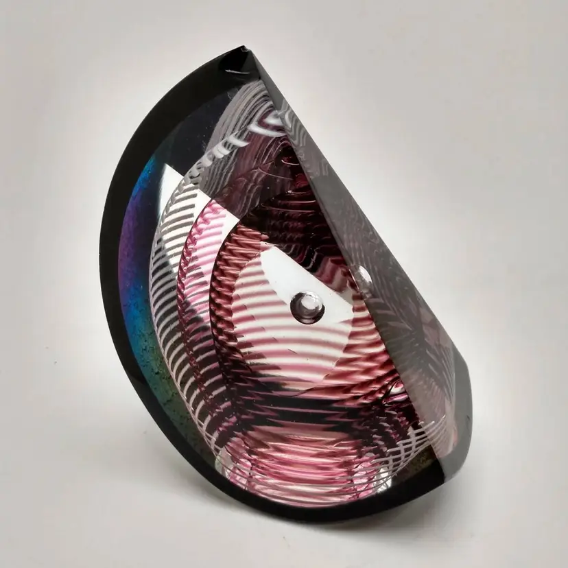**Pick of the Week $1 SB** POW1 READ AS IS Steven Correia Op Art Geometric Abstract Design Paperweight Sculpture Limited Edition 10/250