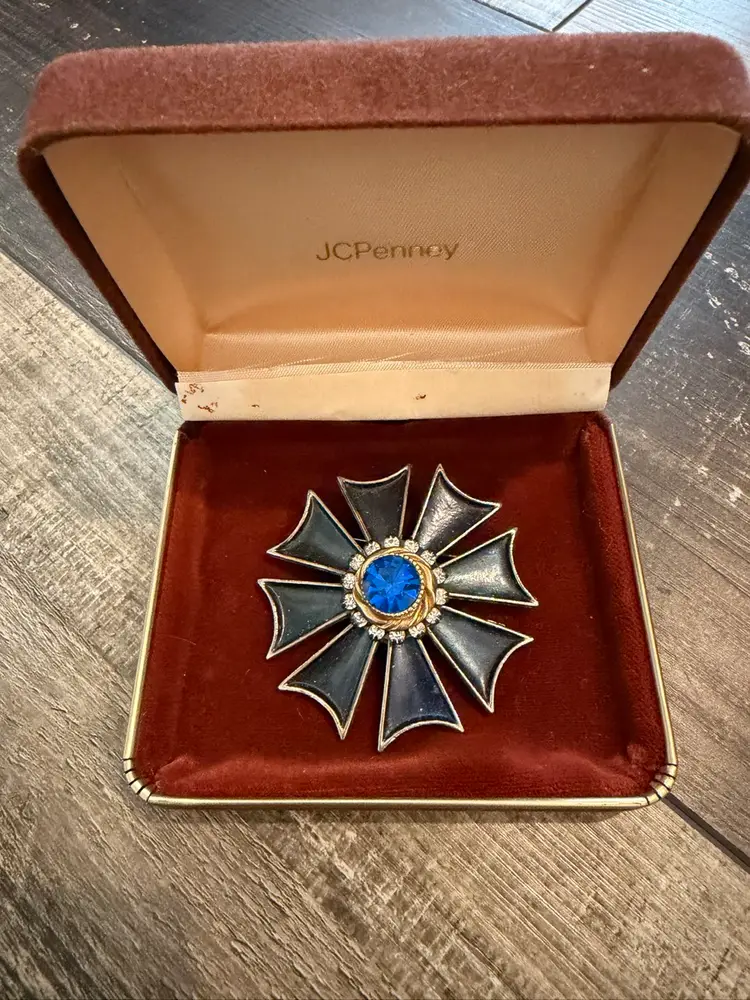 Vintage HAR Blue Toned Brooch