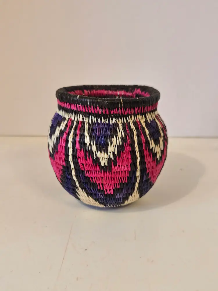 Handmade Colorful Woven Basket 2.5 Inches