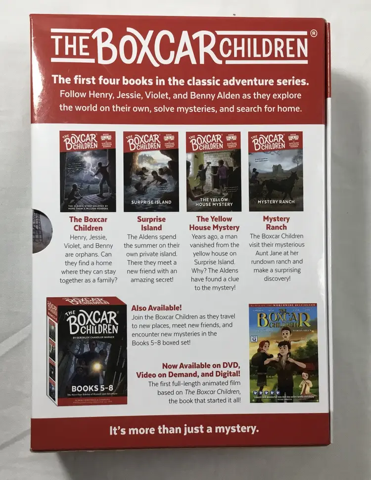 Books, "The Boxcar Children" #1 - #4 mystery & adventure ages, 9 - 12, by Gertrude Warner 2012