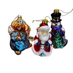 009 Mix A Lot Of Three Glass Christmas Ornaments