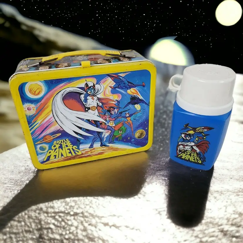 Vintage 1979 Battle Of The Planets Lunchbox with RARE Dark Blue Thermos