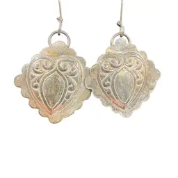 Sterling Silver Artisan Hammered Silver Drop Pierced Earring -