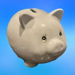 Little Blue Piggy Bank Ceramic