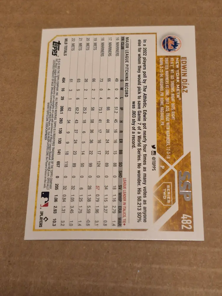 Edwin Diaz 2023 Topps Golden Mirror SSP #482 Mets