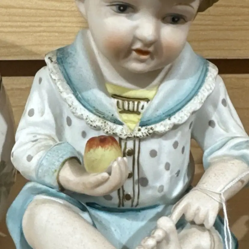 Piano Baby Boy with Apple Bisque Porcelain Figurine Design 6162 Sedek 6.5"