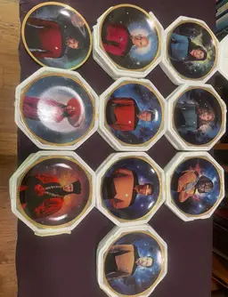 Star Trek The Next Generation Plate Collection - All 10 - 2 Morgans Q and Guinan