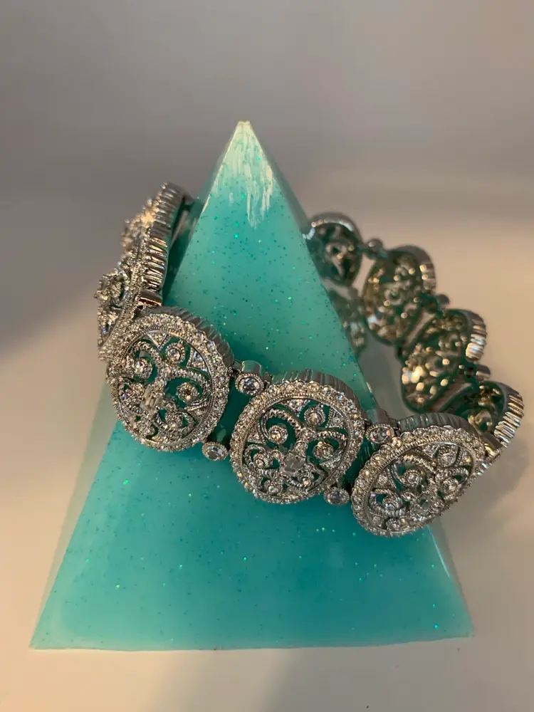 Sparkling Panel Bracelet With Rhinestones