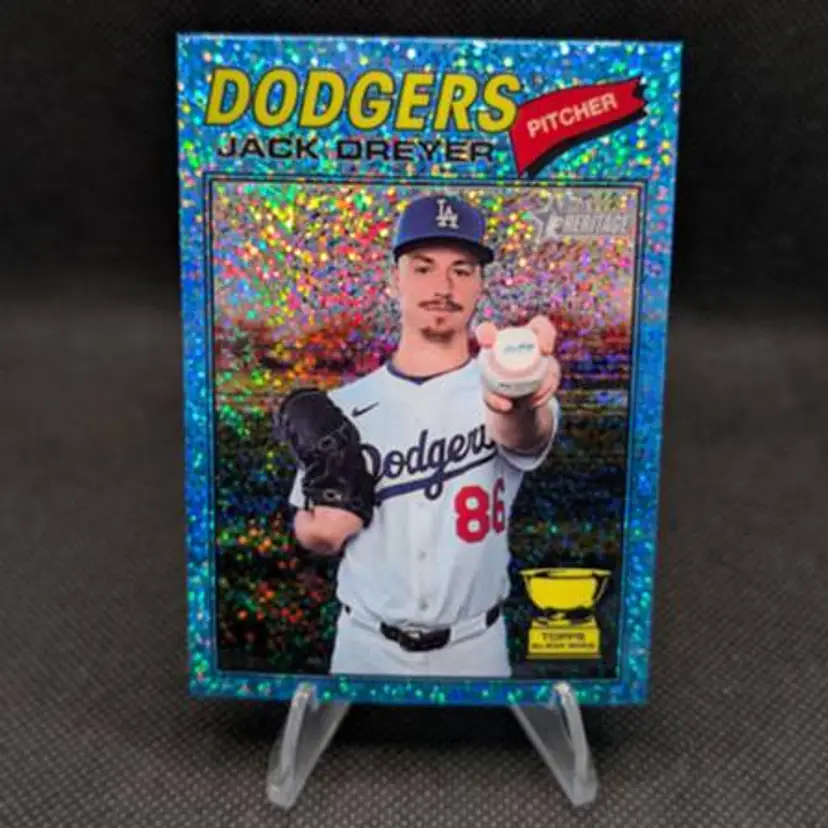 2026 Topps Heritage Jack Dreyer Blue Sparkle #115 - Los Angeles Dodgers