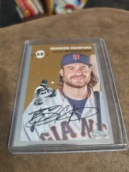 2023 Topps Chrome Brandon Crawford San Francisco Giants Auto On Card