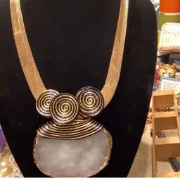 Druzy Gold Toned Stone Necklace